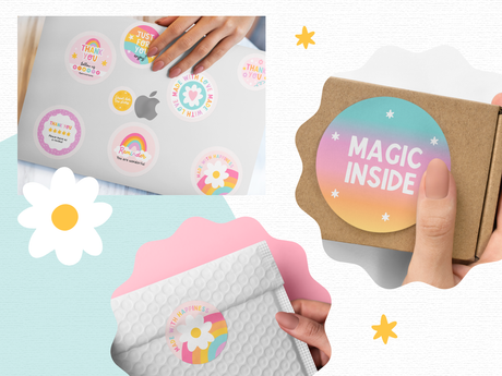 Rainbow Sticker Label Templates - Design Pixie