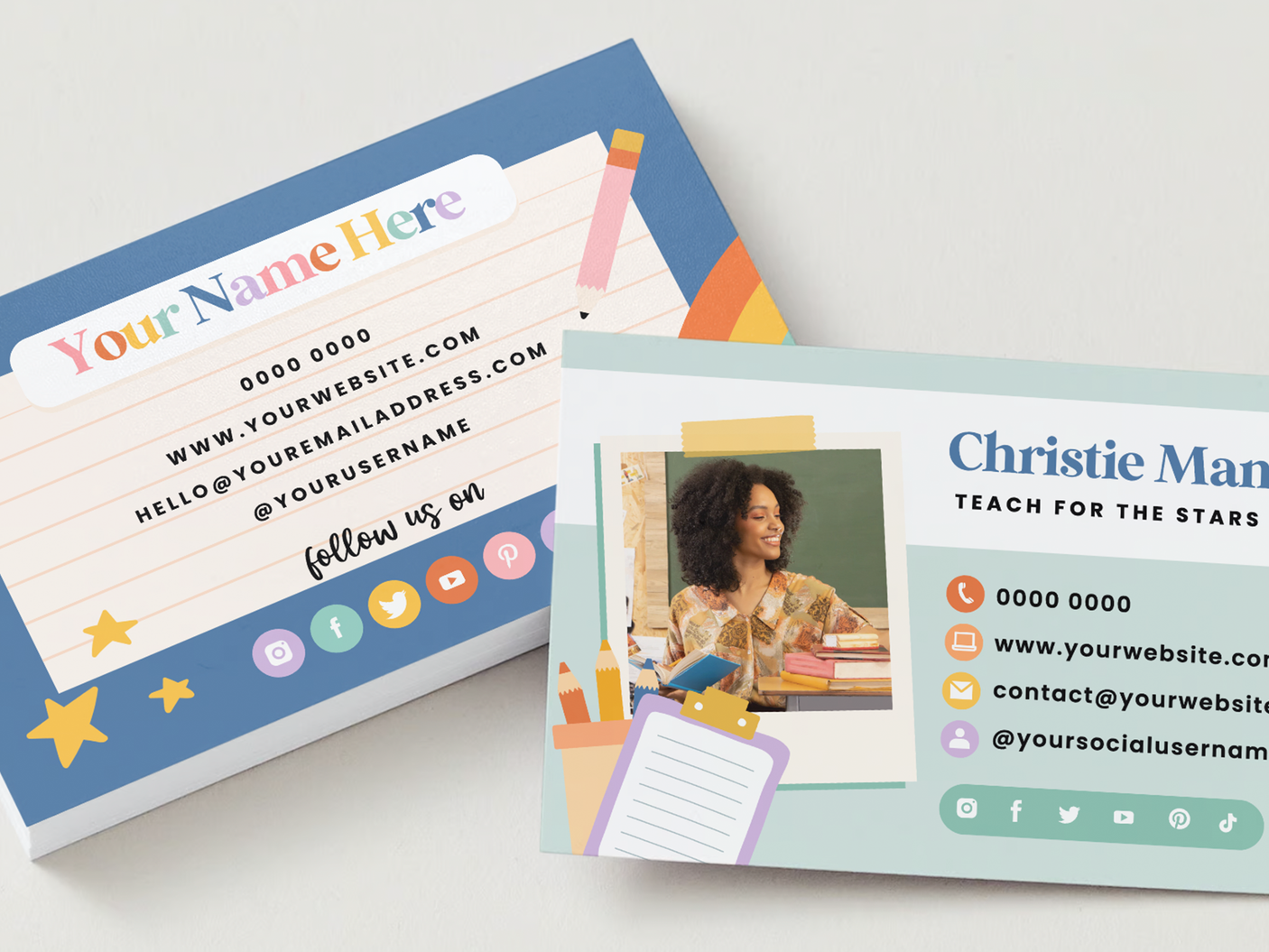 Teacher Business Card Template - Design Pixie