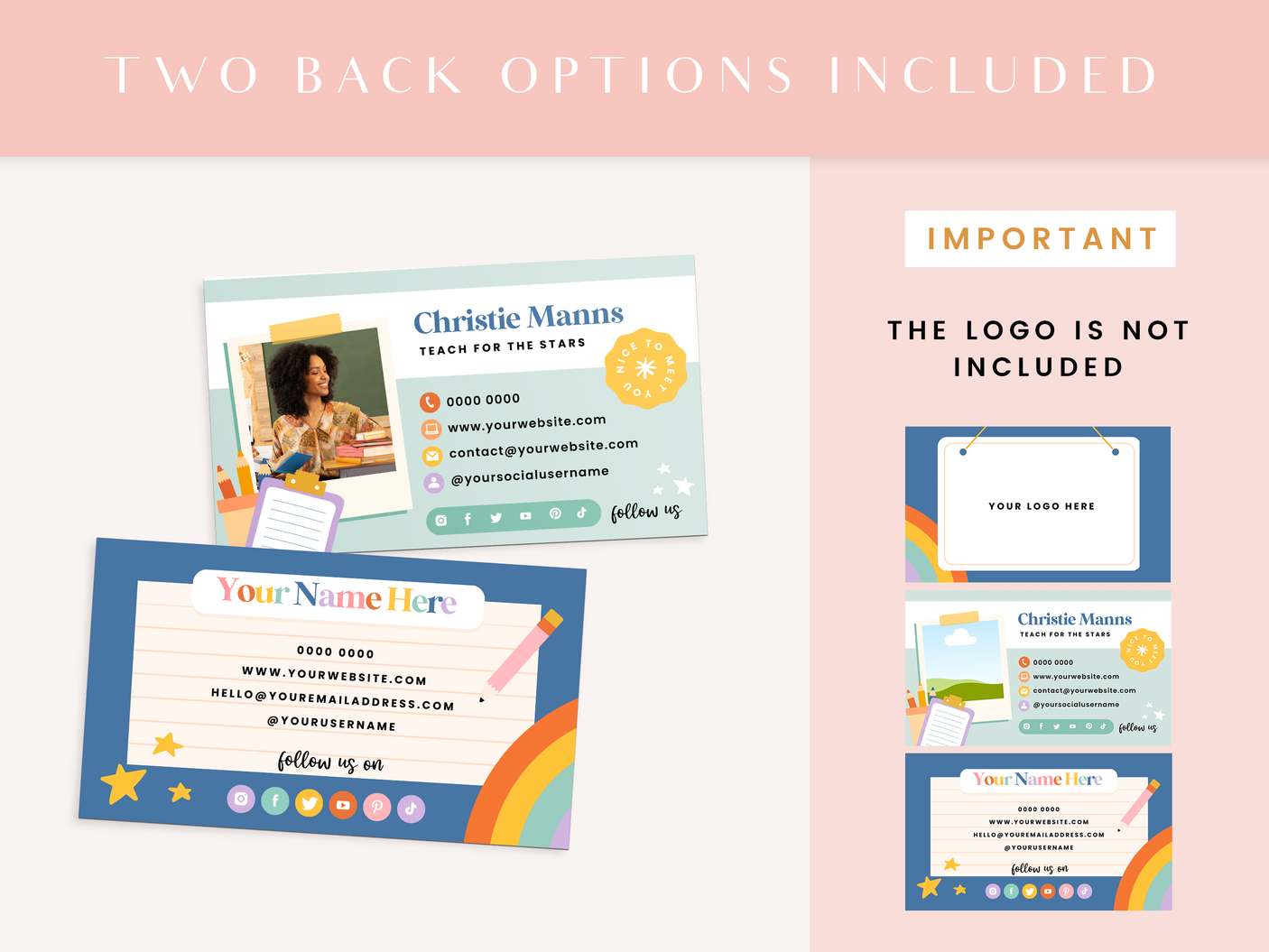 Teacher Business Card Template - Design Pixie