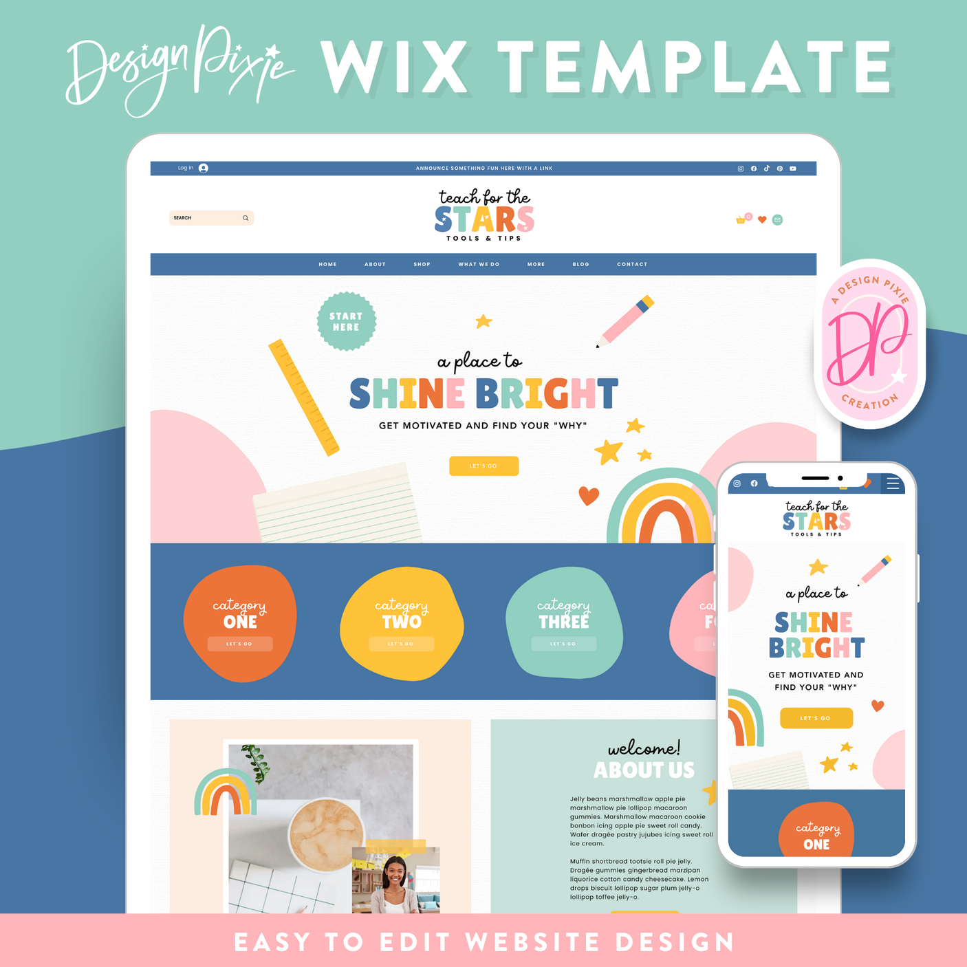 Teach For The Stars Wix Template