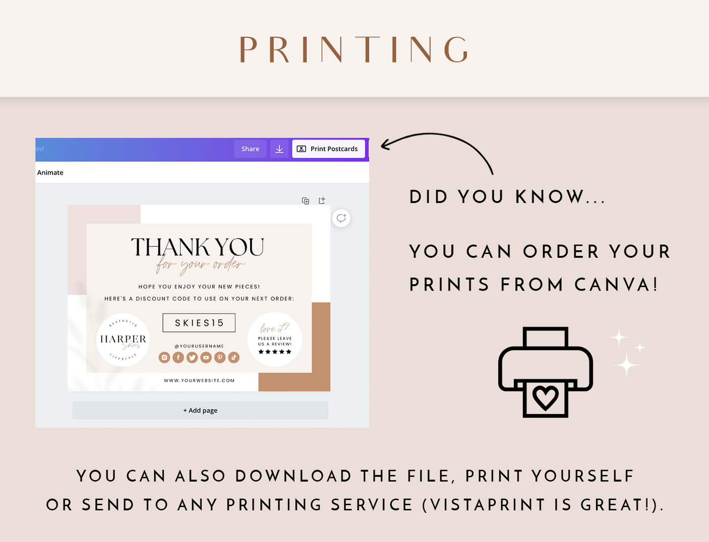 Minimal Neutral Thank You Card Template - Design Pixie