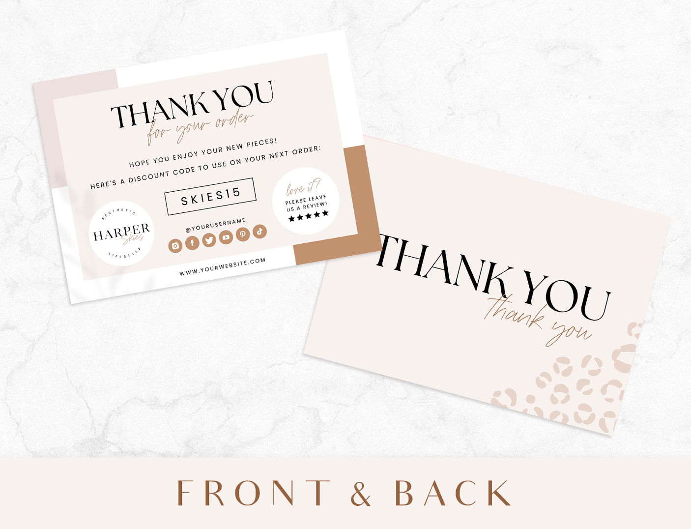 Minimal Neutral Thank You Card Template - Design Pixie