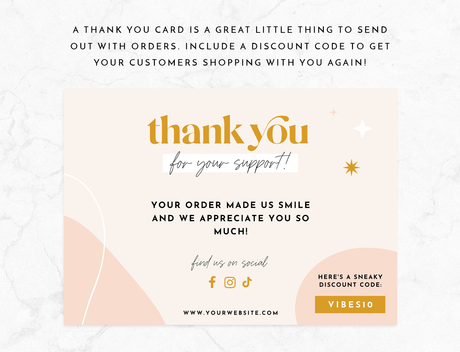 Sunshine Vibes Thank You Card Template - Design Pixie