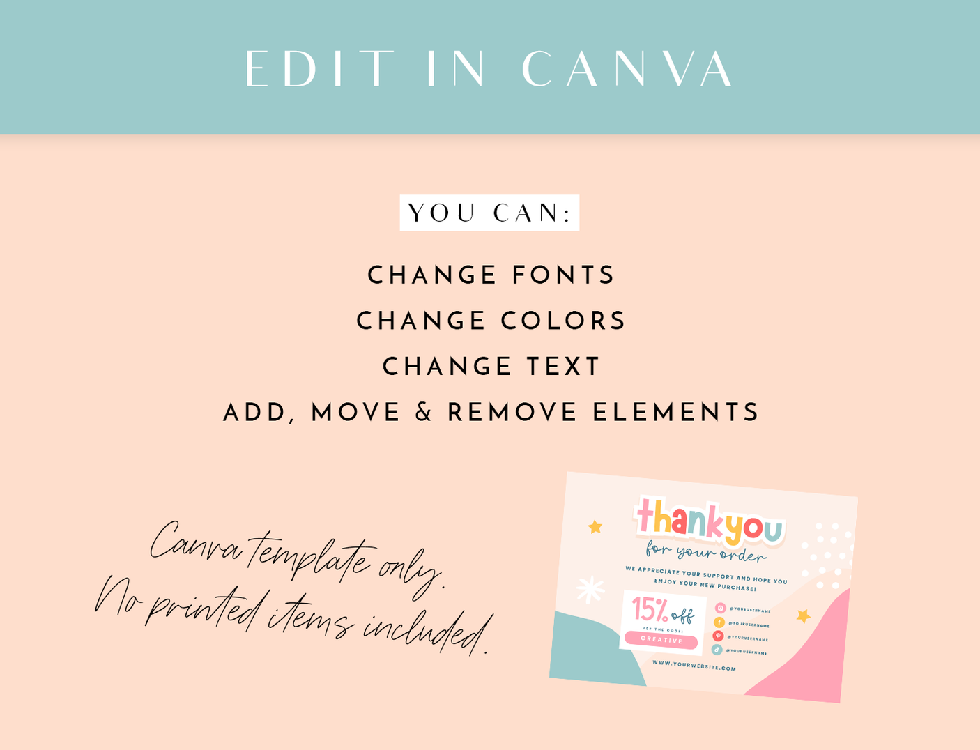 Thank You Card Template - Creation Club - Design Pixie