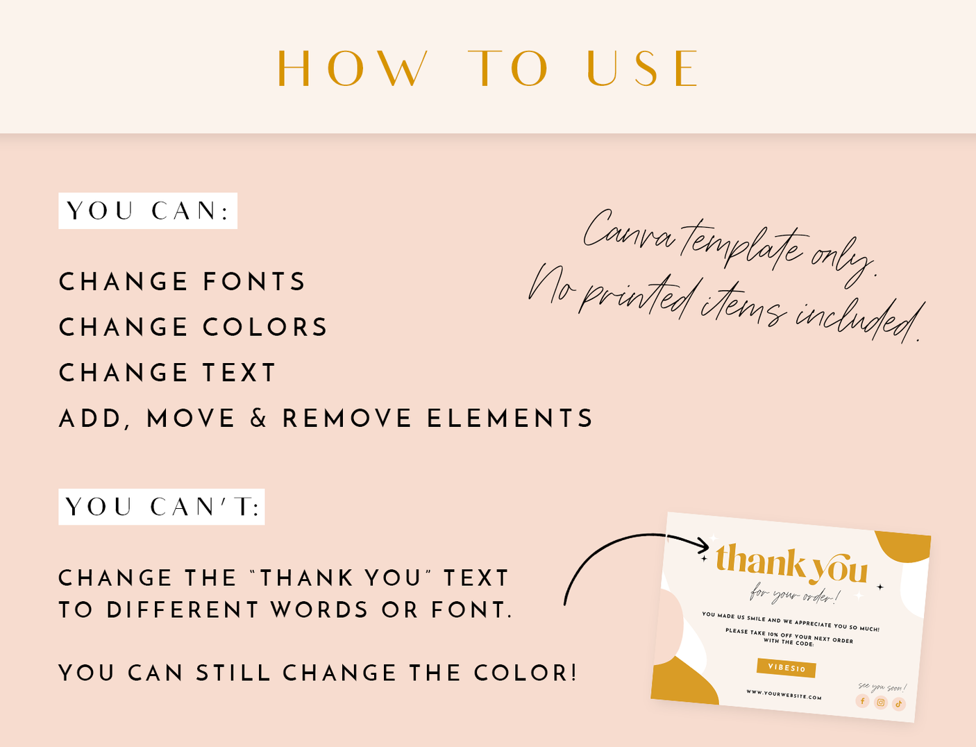 Boho Thank You Card Template - Design Pixie