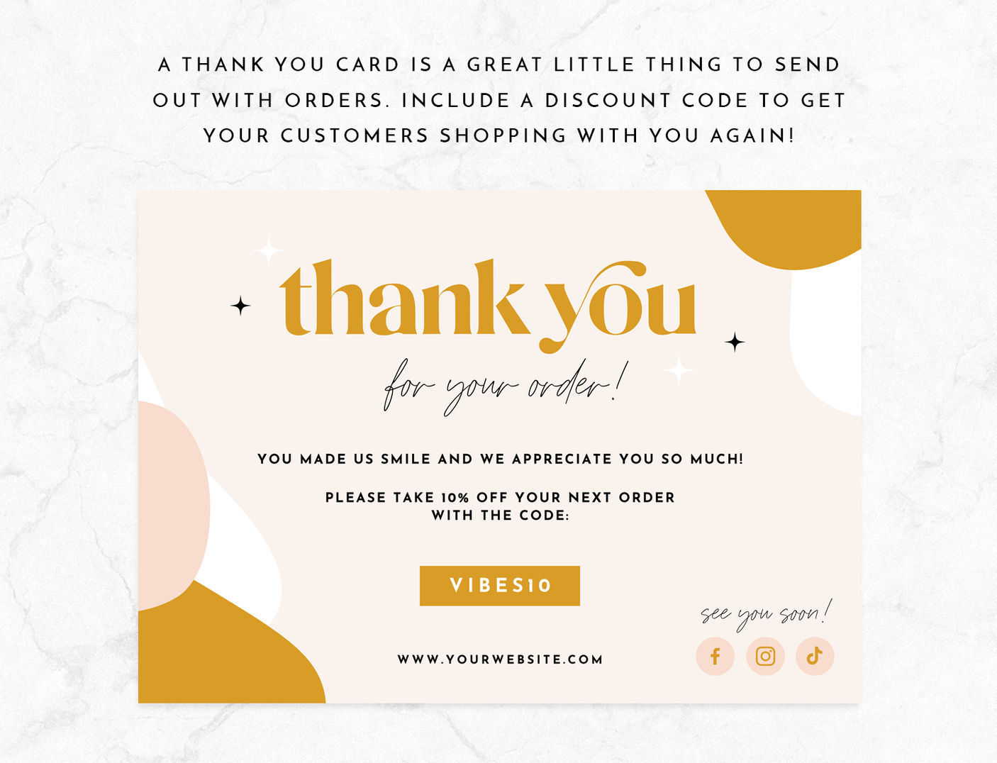 Boho Thank You Card Template - Design Pixie