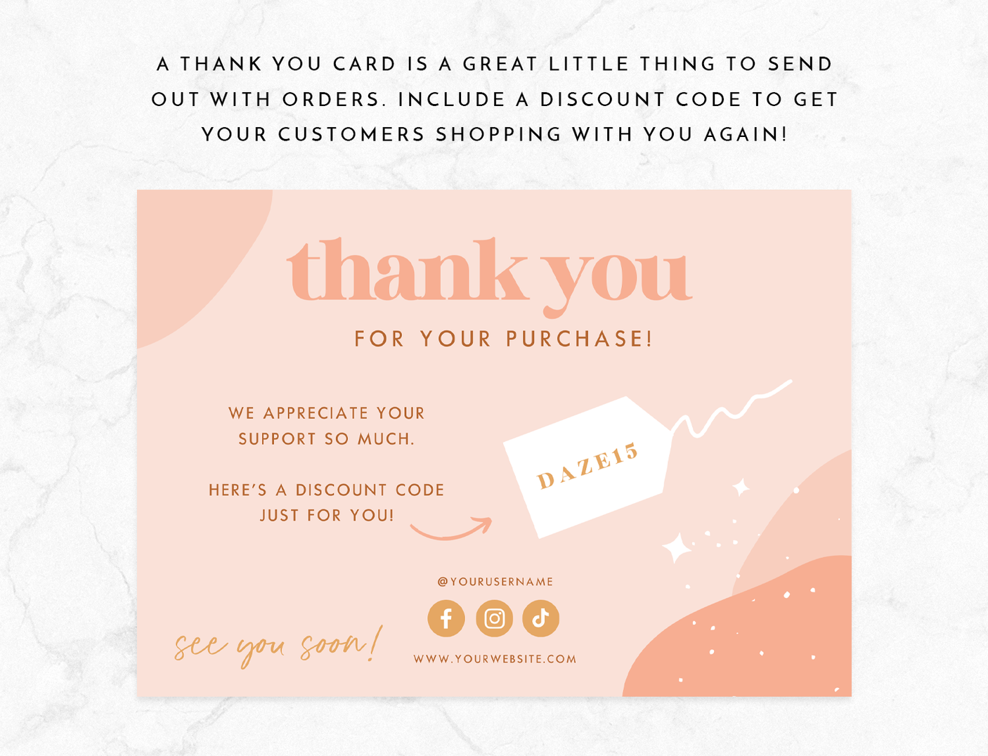 Thank You Card Template - Daze And Magic - Design Pixie