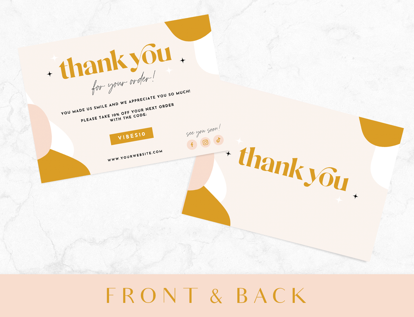Boho Thank You Card Template - Design Pixie