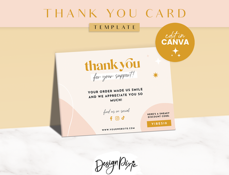 Sunshine Vibes Thank You Card Template - Design Pixie