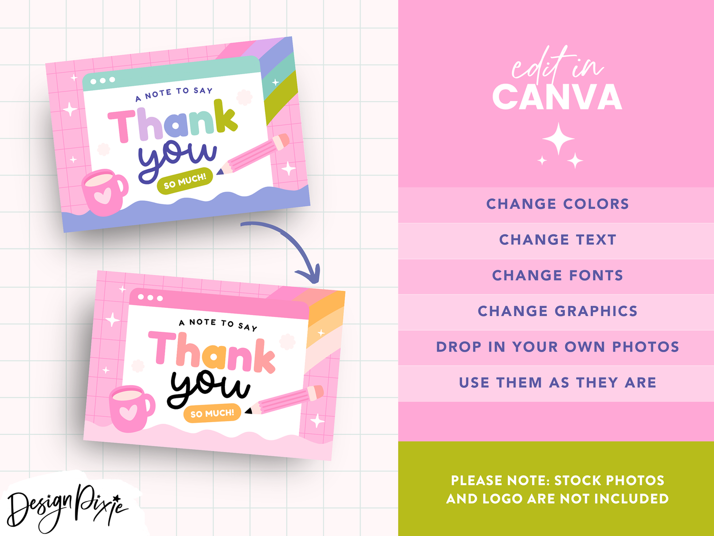 Colorful Creative Thank You Card
