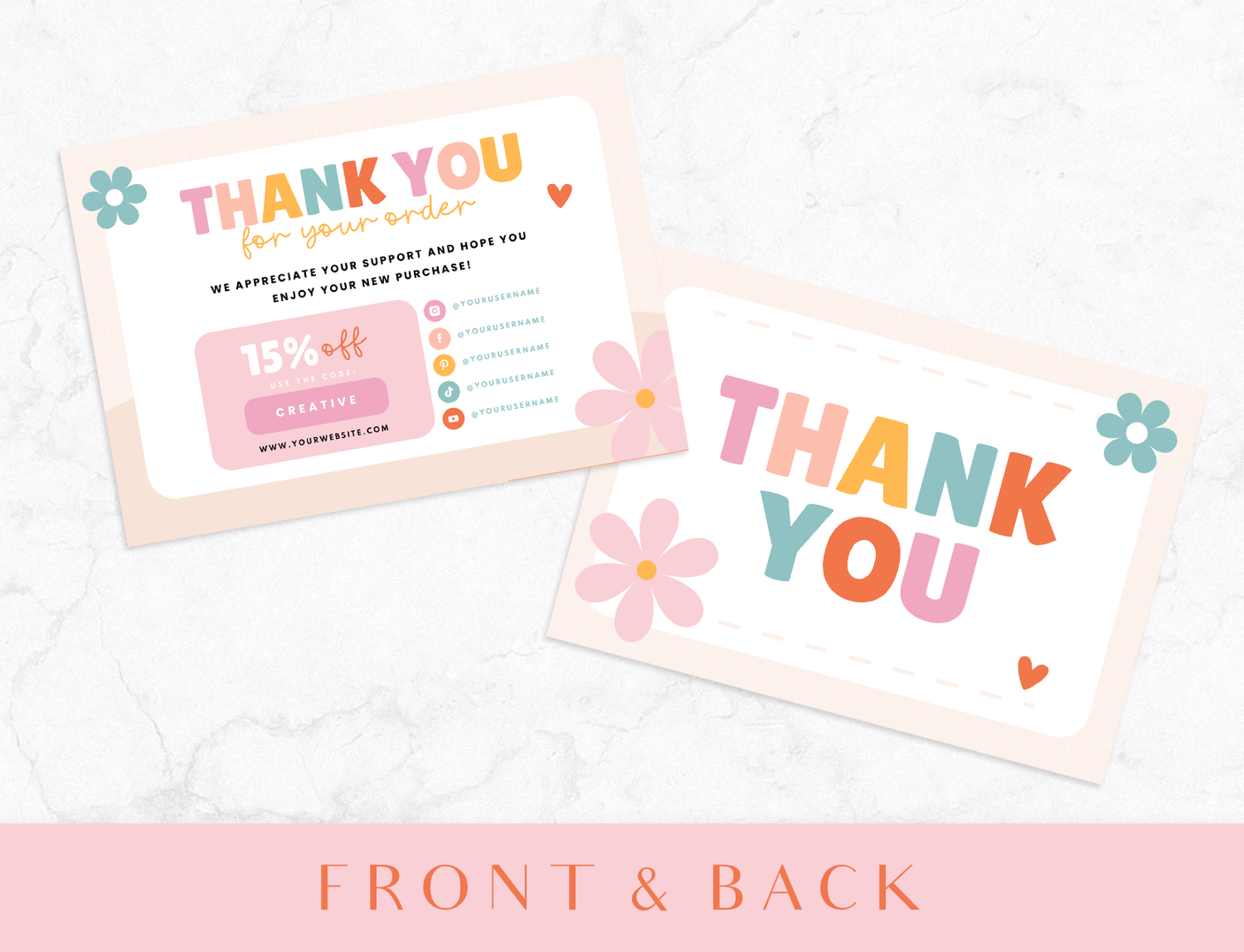 So Stitch Thank You Card Template - Design Pixie