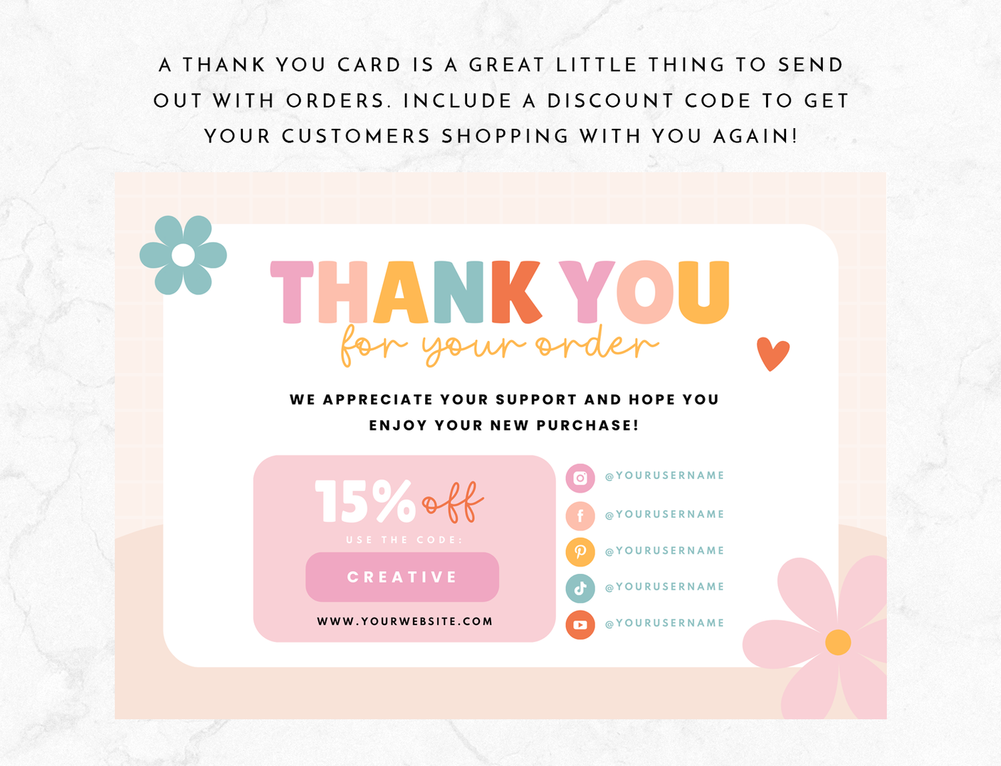 So Stitch Thank You Card Template - Design Pixie