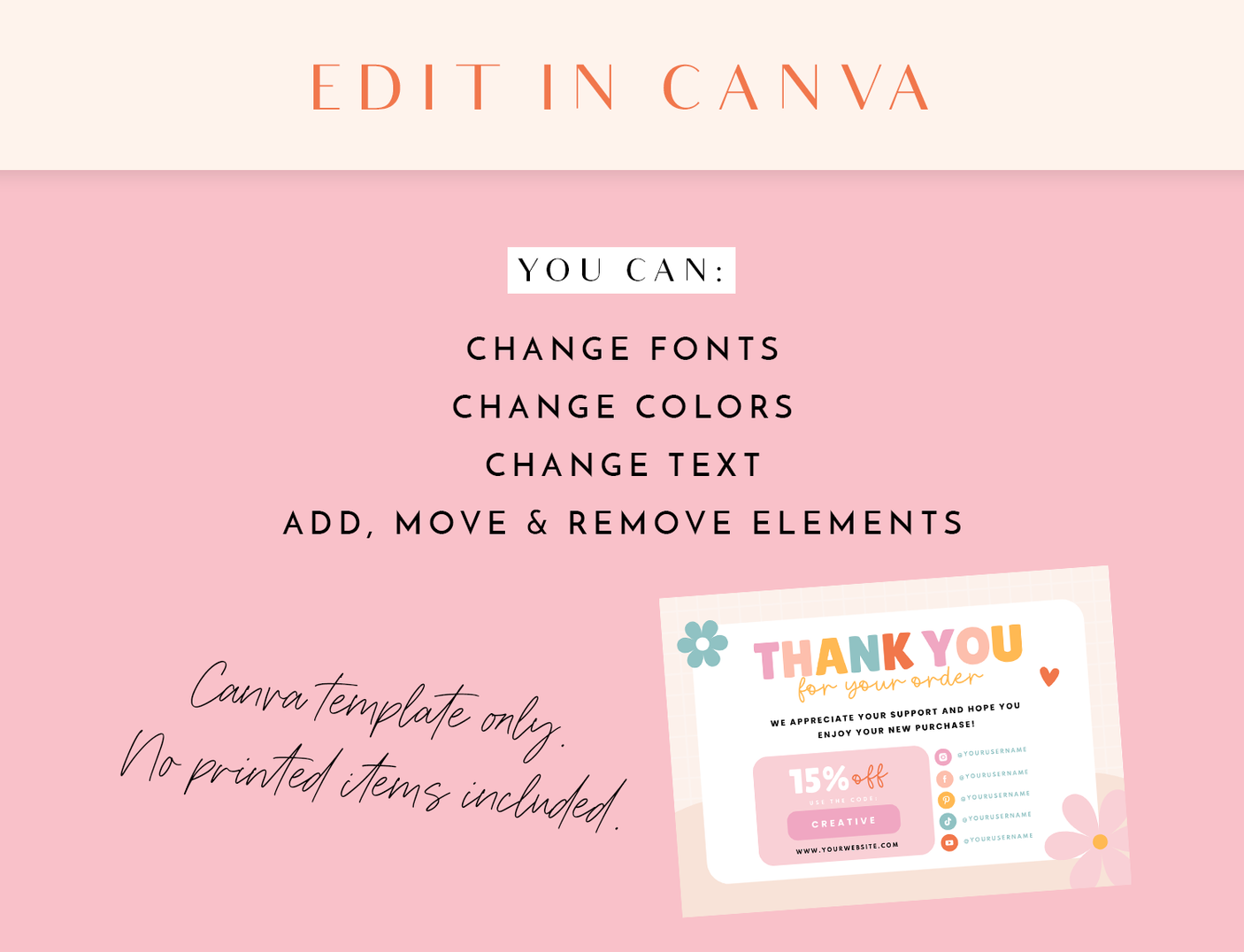 So Stitch Thank You Card Template - Design Pixie