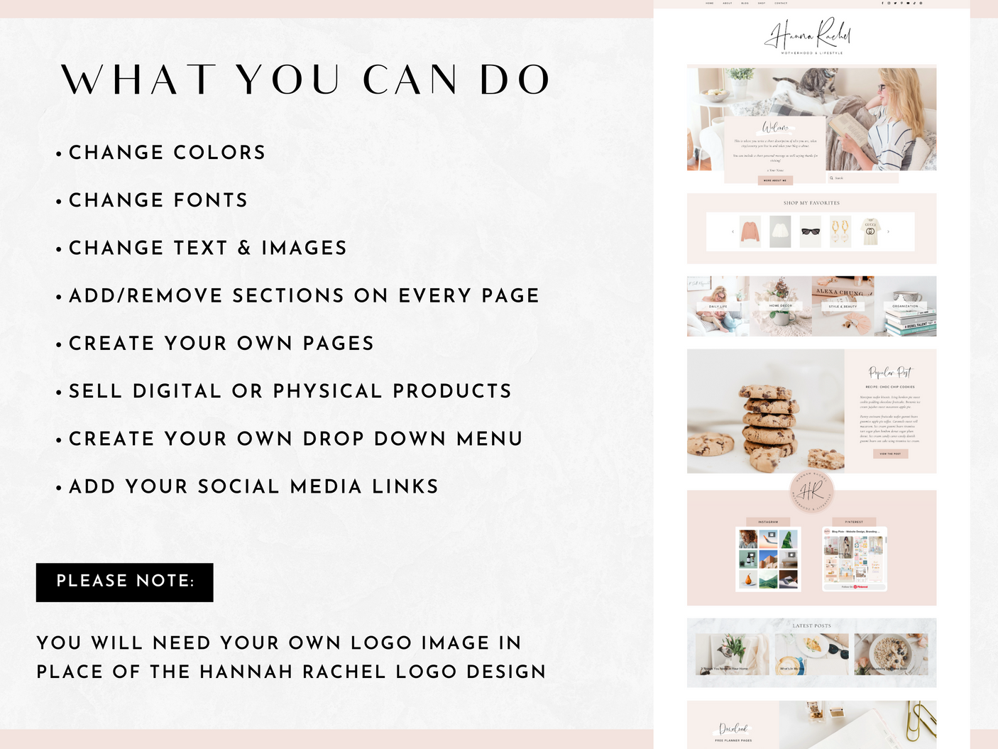 Hanna Rachel Wix Template - Design Pixie