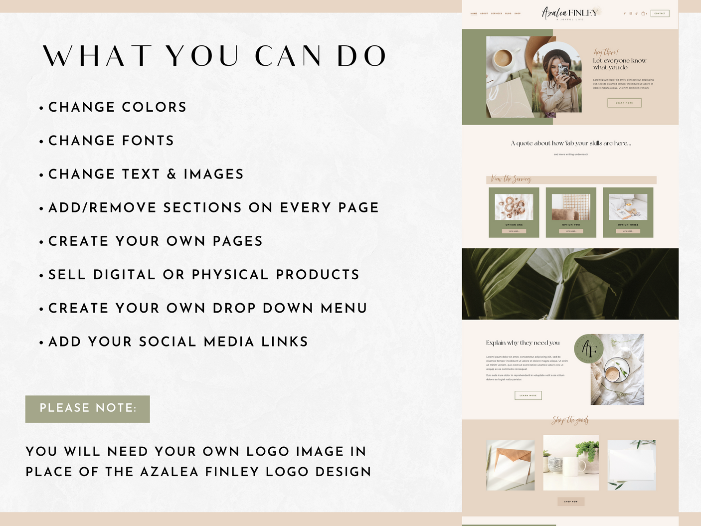 Azalea Finley Wix Template - Design Pixie