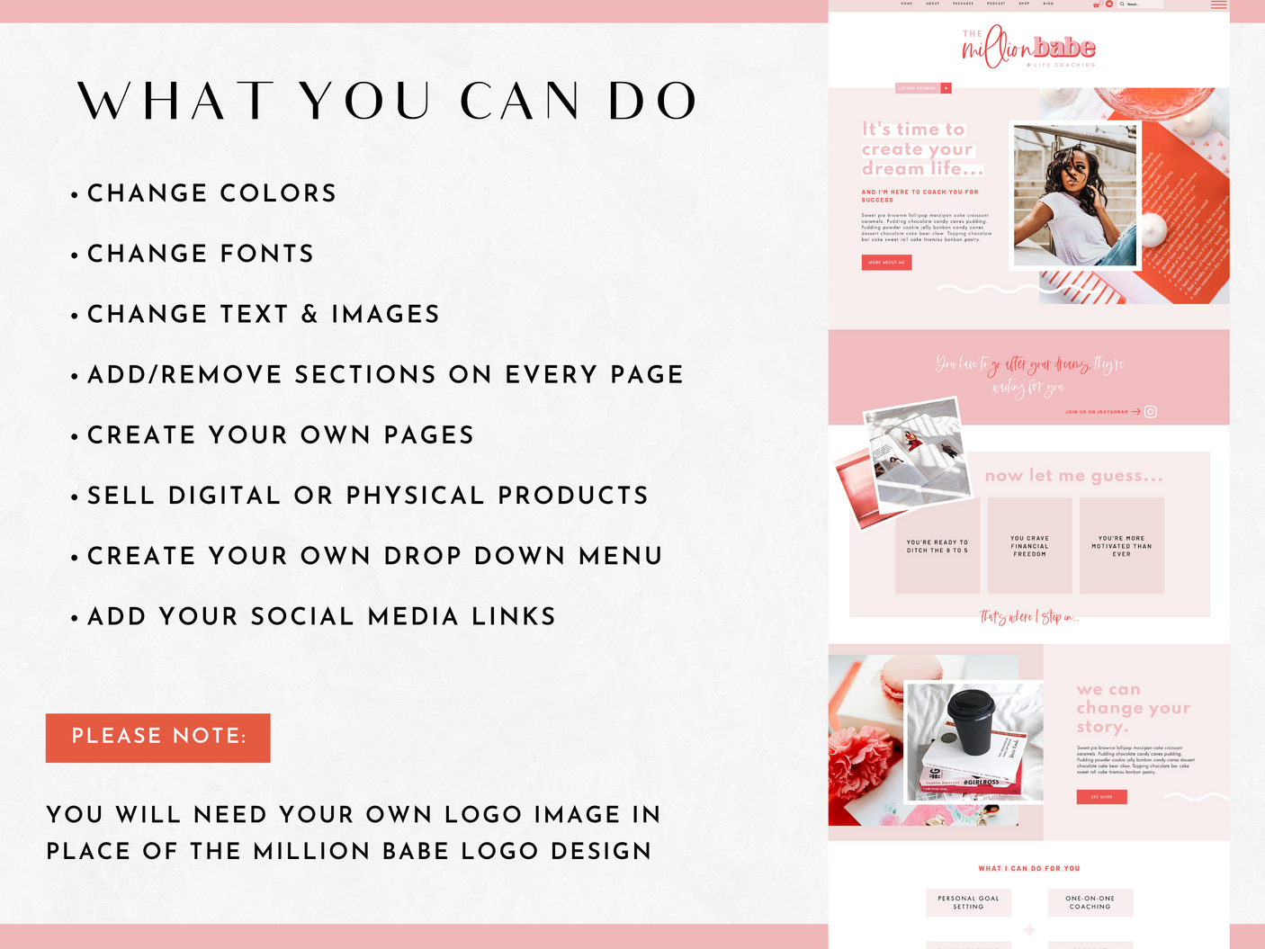 Million Babe Wix Template - Design Pixie
