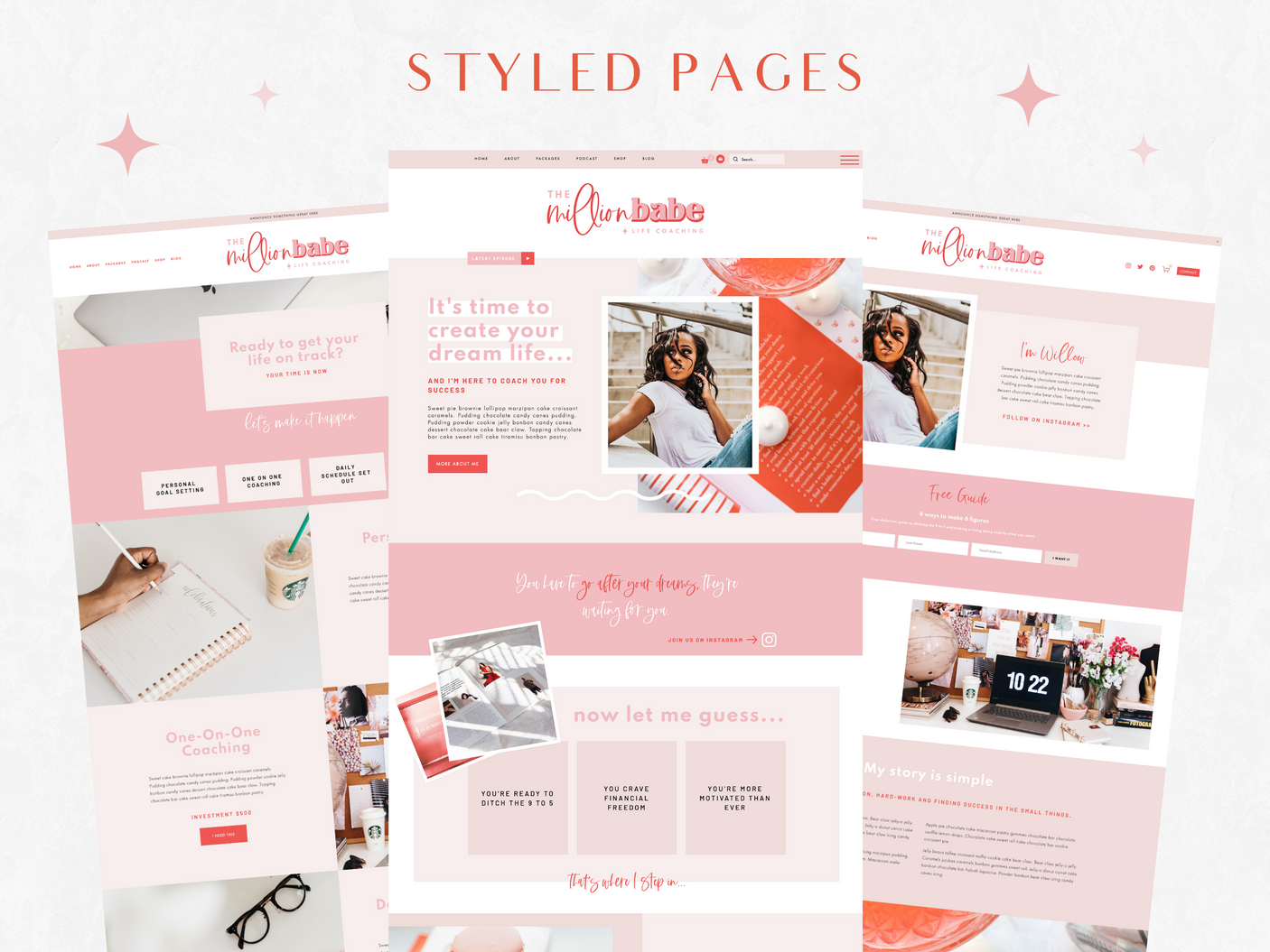 Million Babe Wix Template - Design Pixie