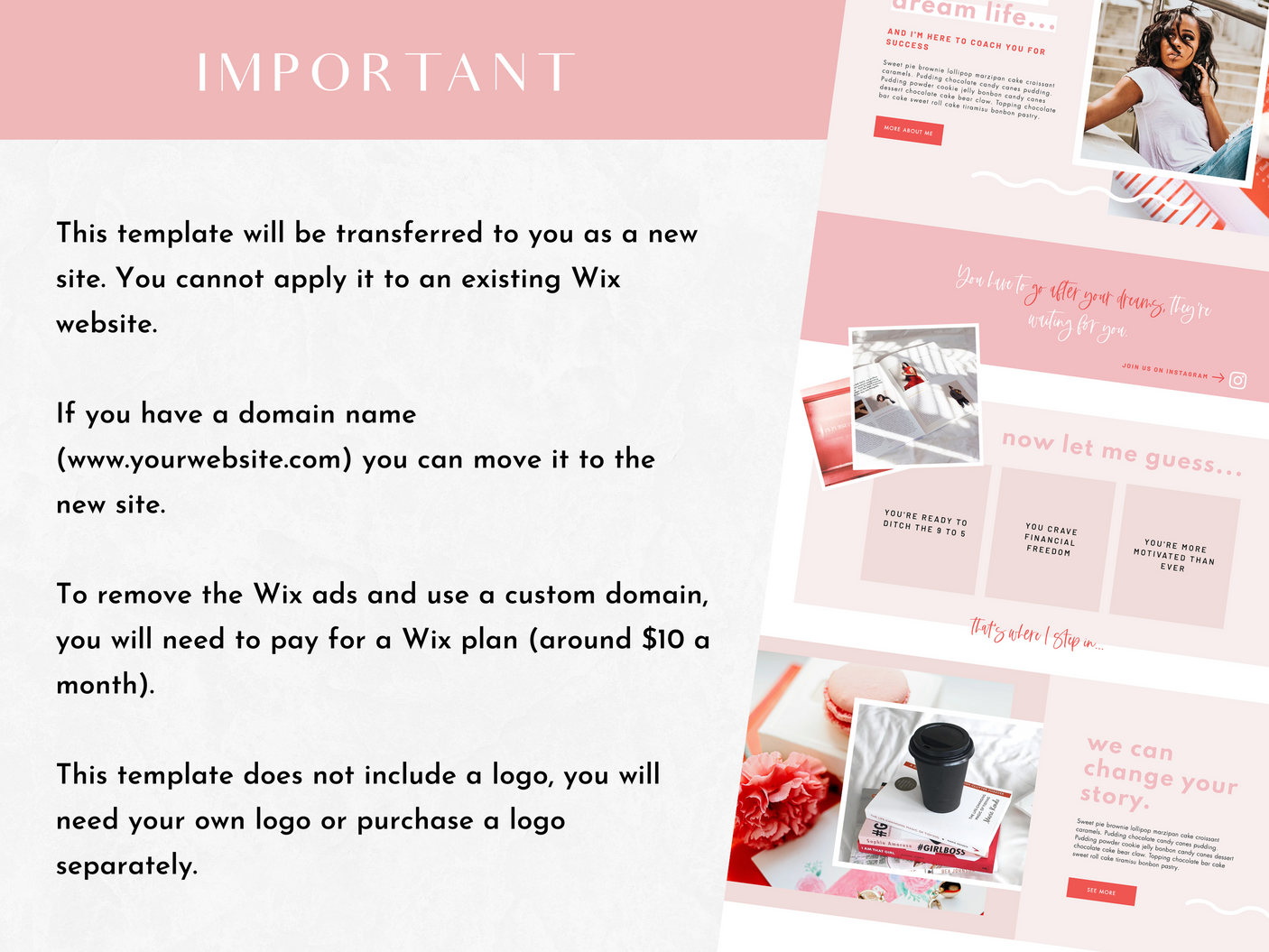 Million Babe Wix Template - Design Pixie