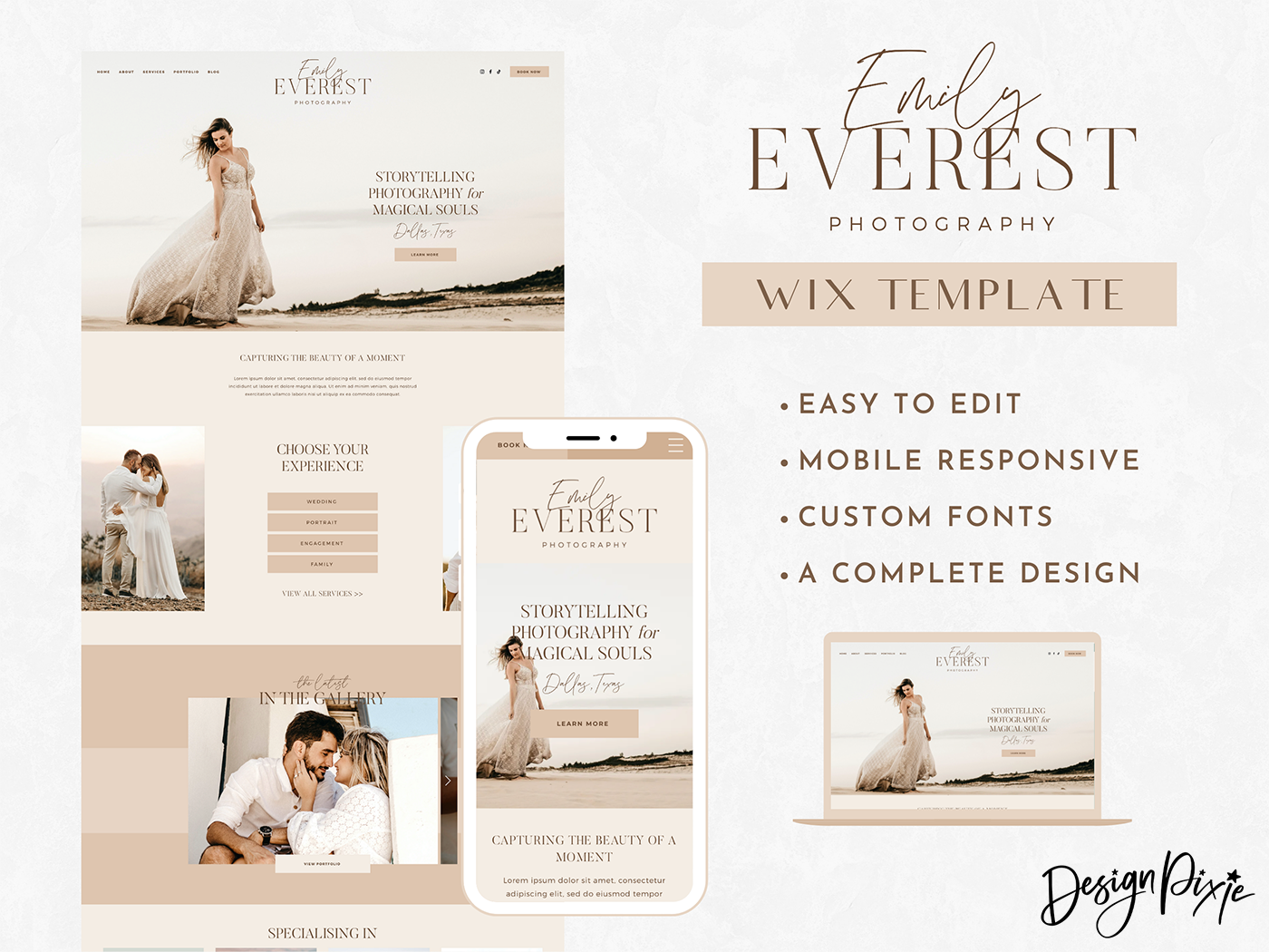 Emily Everest Wix Template - Design Pixie