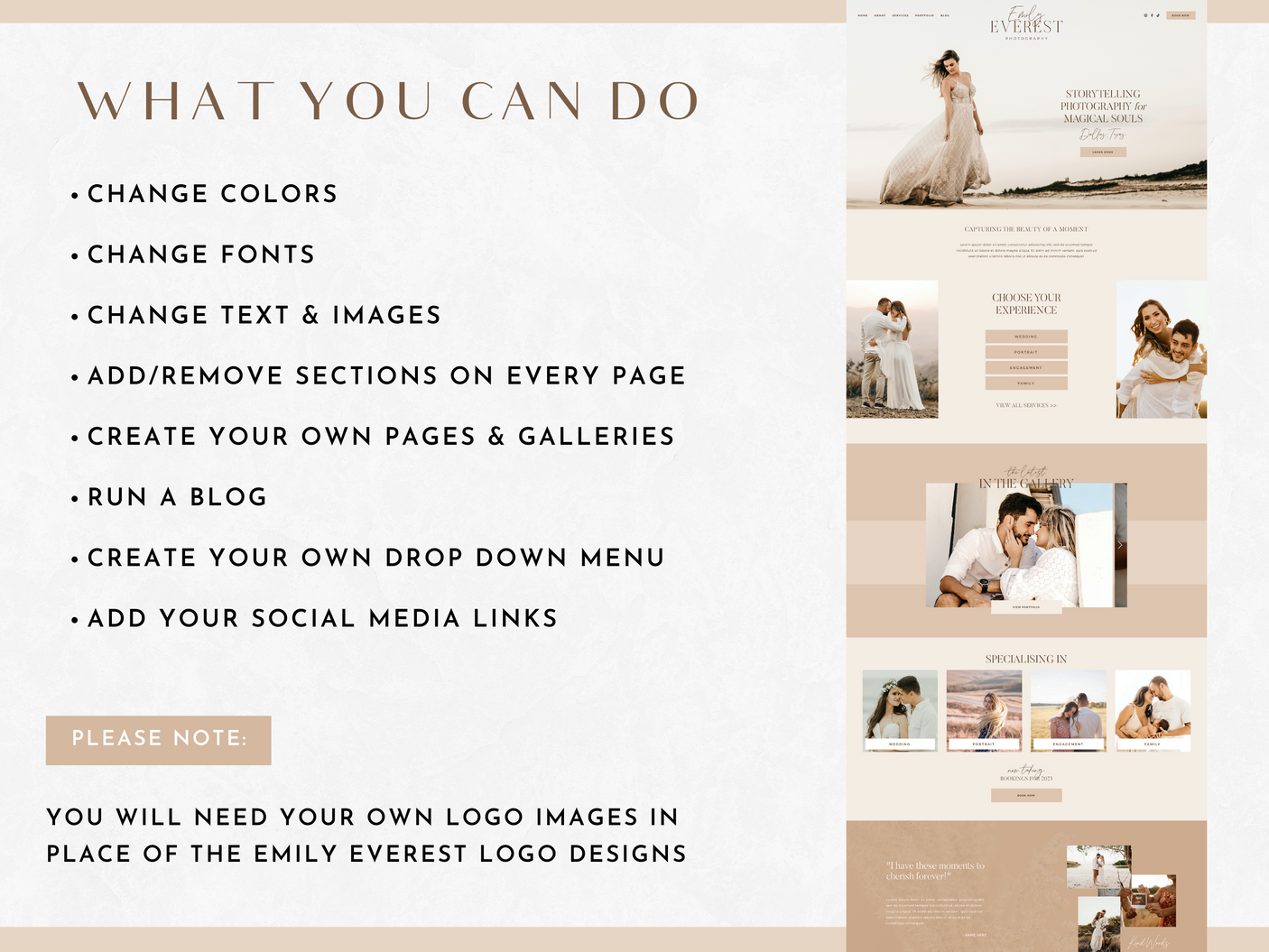 Emily Everest Wix Template - Design Pixie