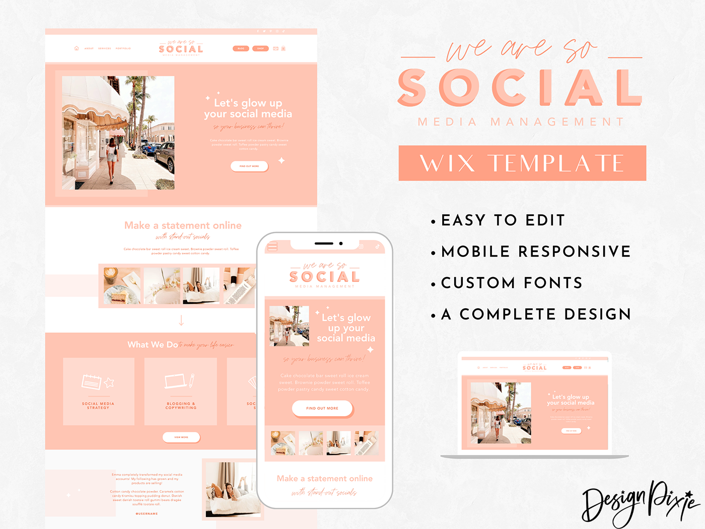 We Are So Social Wix Template - Design Pixie