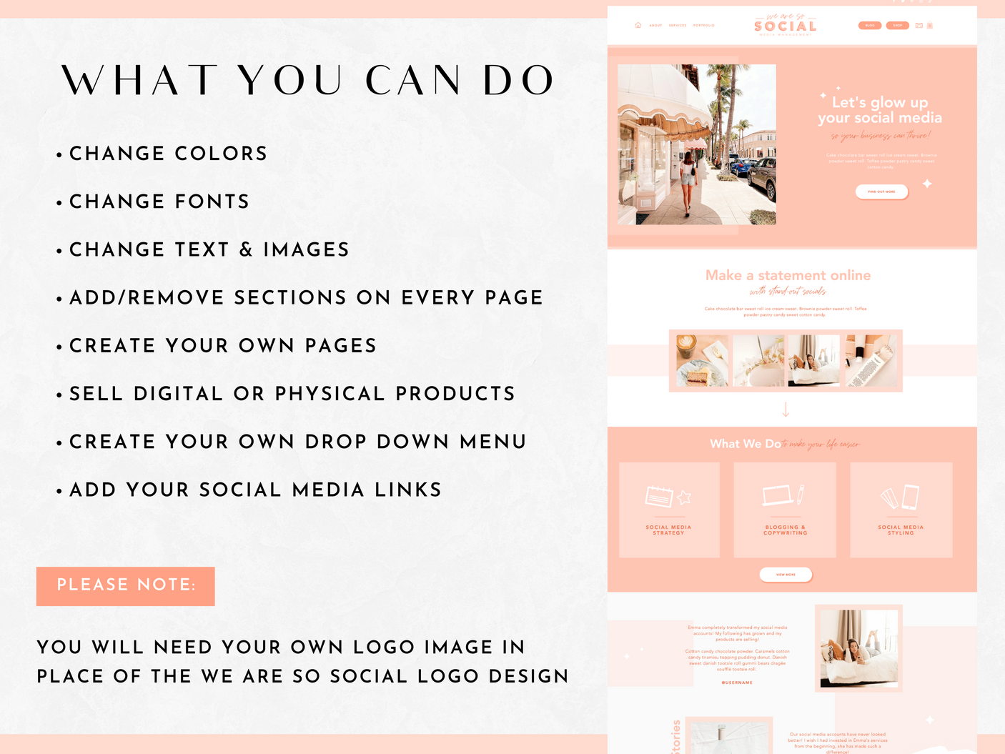 We Are So Social Wix Template - Design Pixie