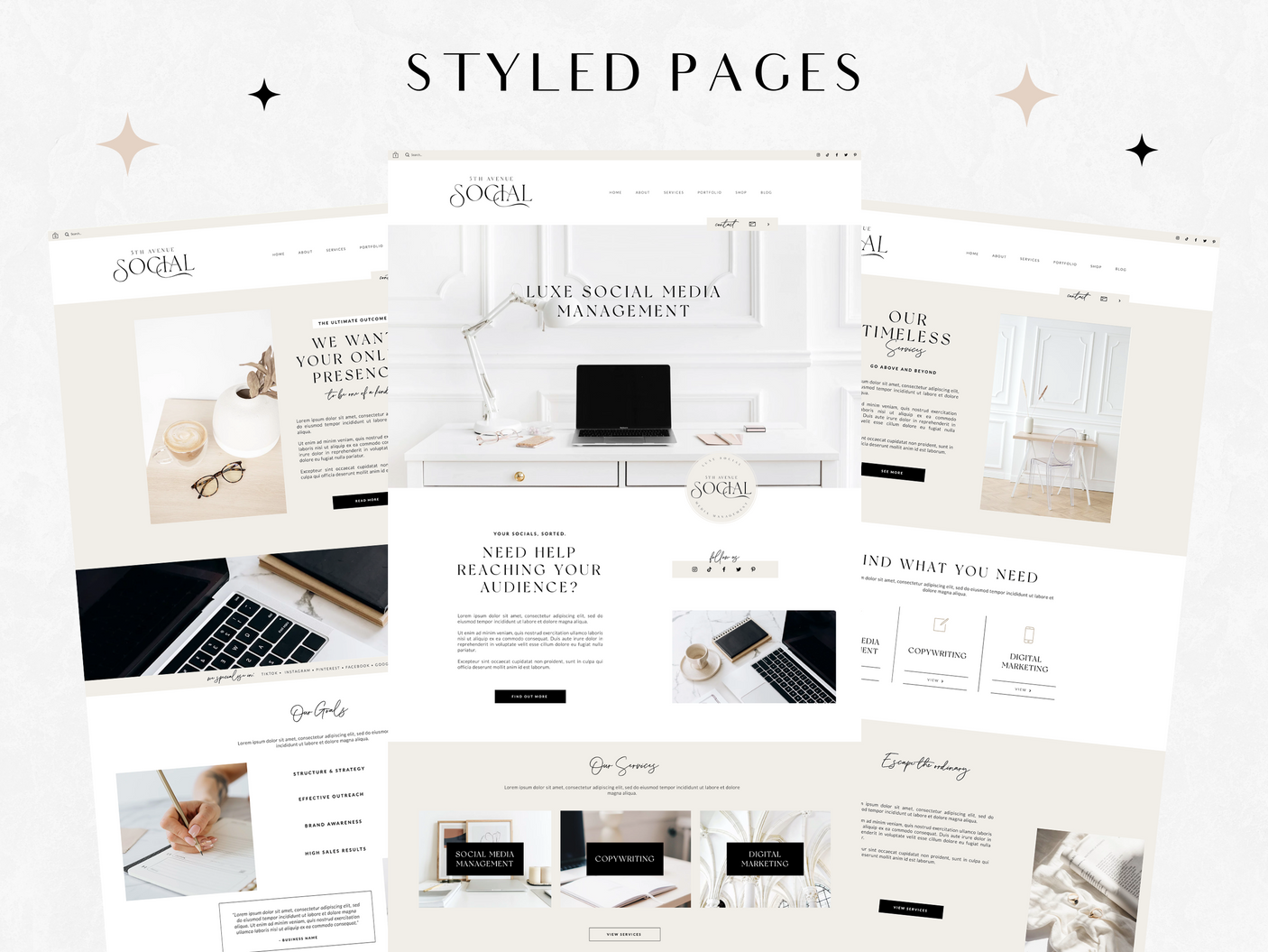 5th Avenue Social Wix Template - Design Pixie