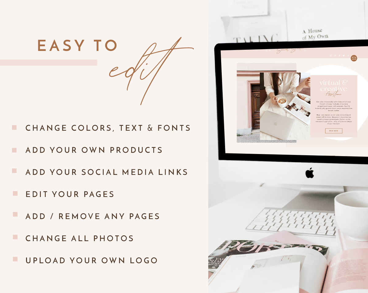 Chloe's Social Studio Wix Template - Design Pixie