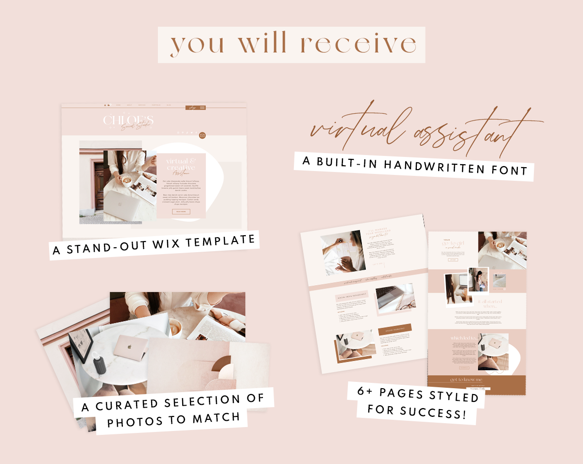 Chloe's Social Studio Wix Template - Design Pixie