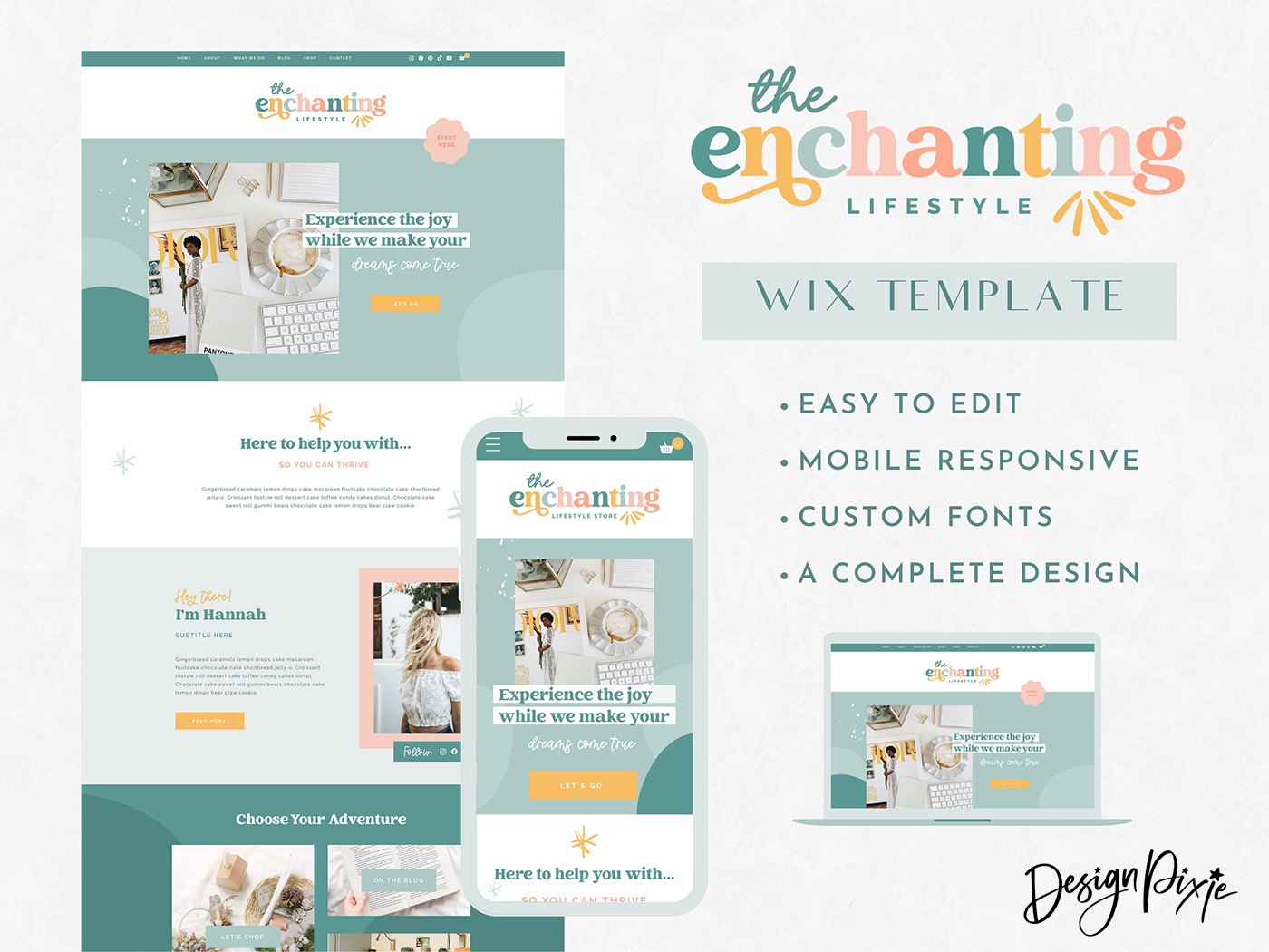 Enchanting Wix Template - Design Pixie