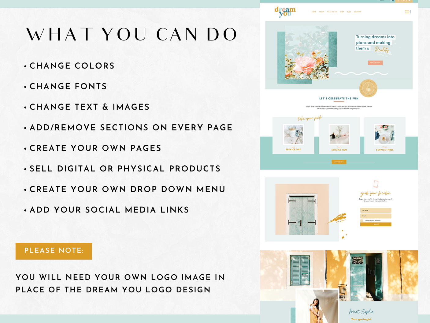 Dream You Wix Template - Design Pixie