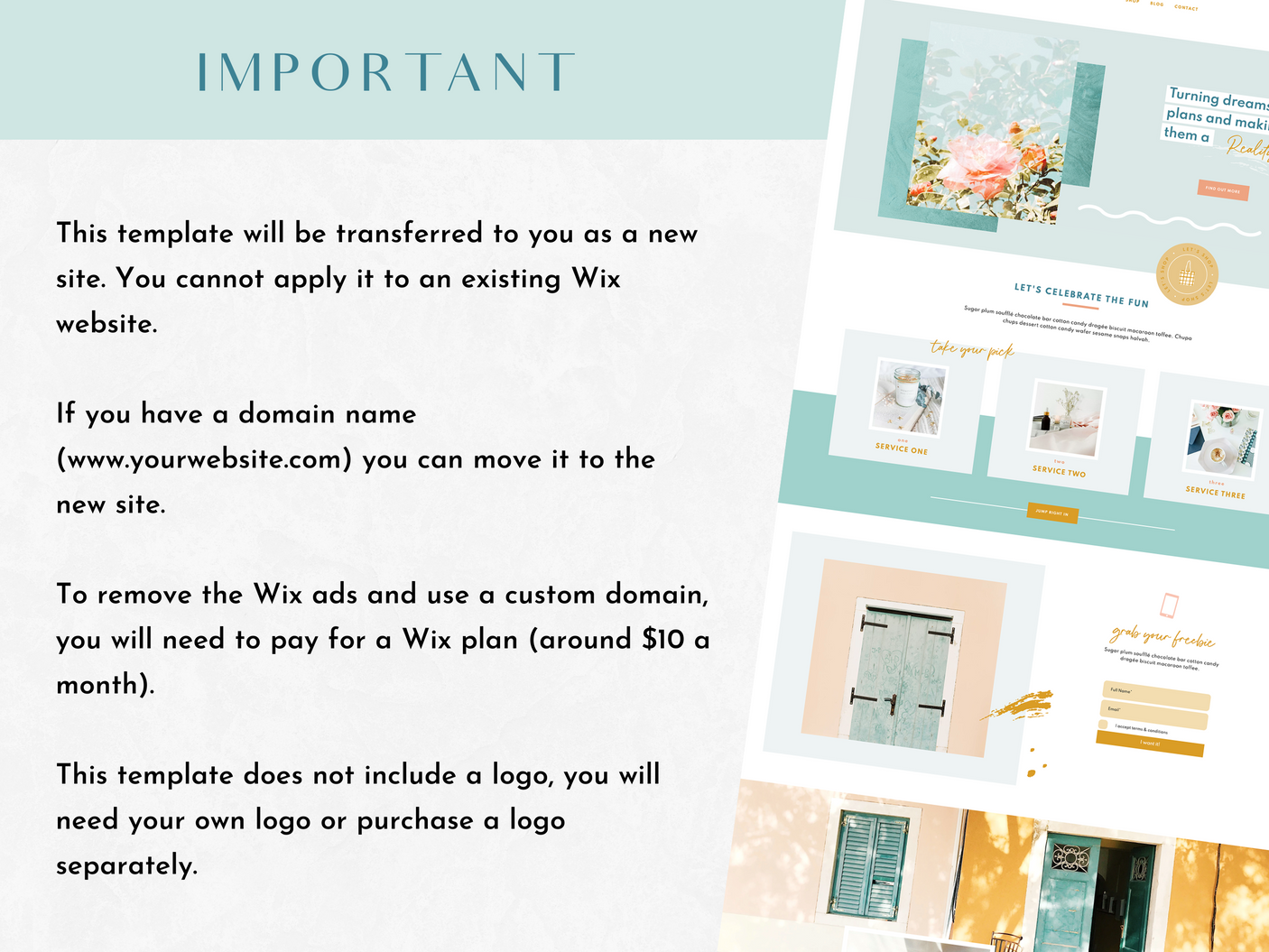 Dream You Wix Template - Design Pixie