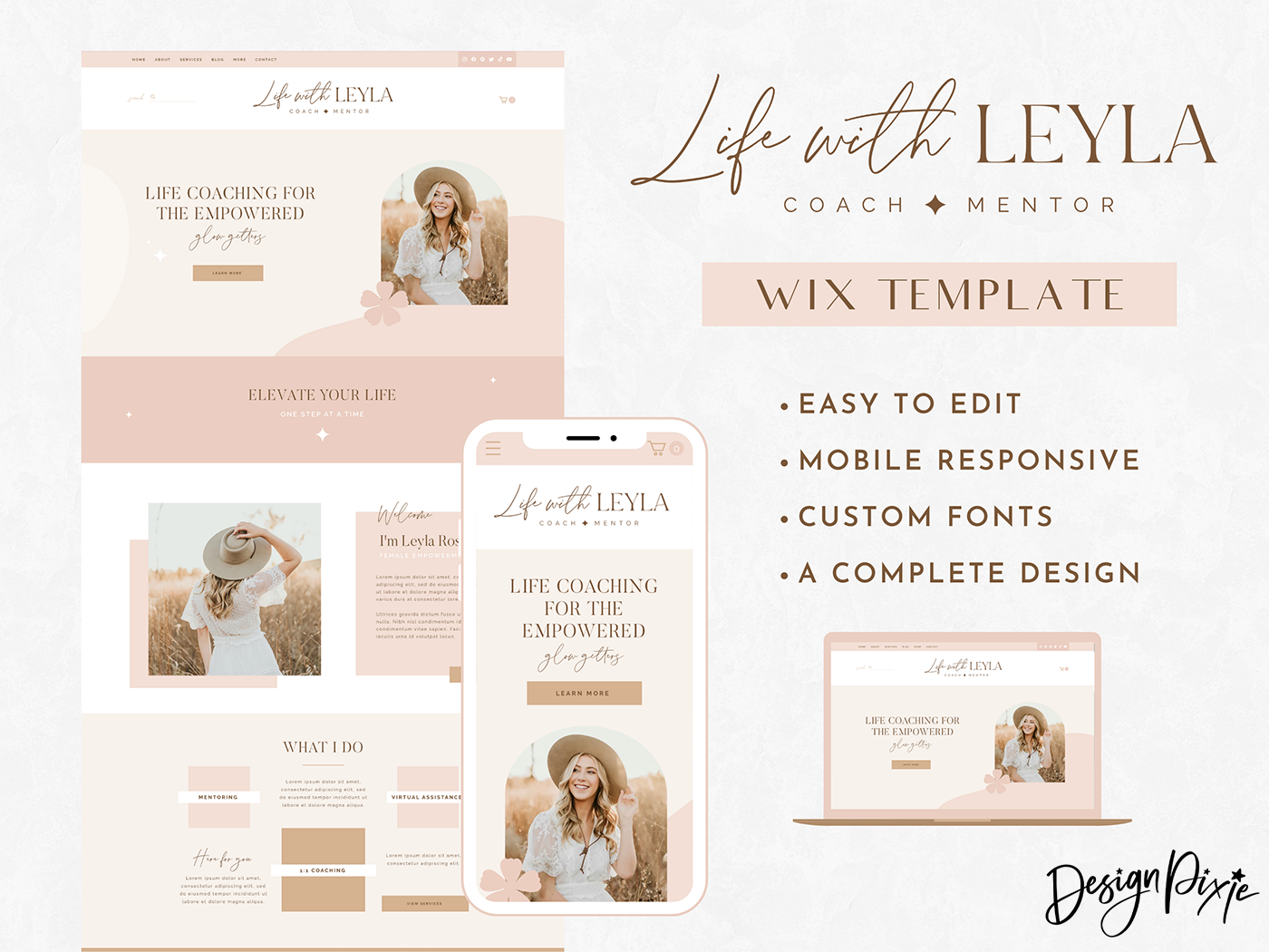 Life With Leyla Wix Template - Design Pixie