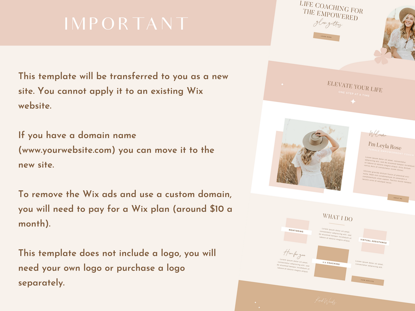 Life With Leyla Wix Template - Design Pixie
