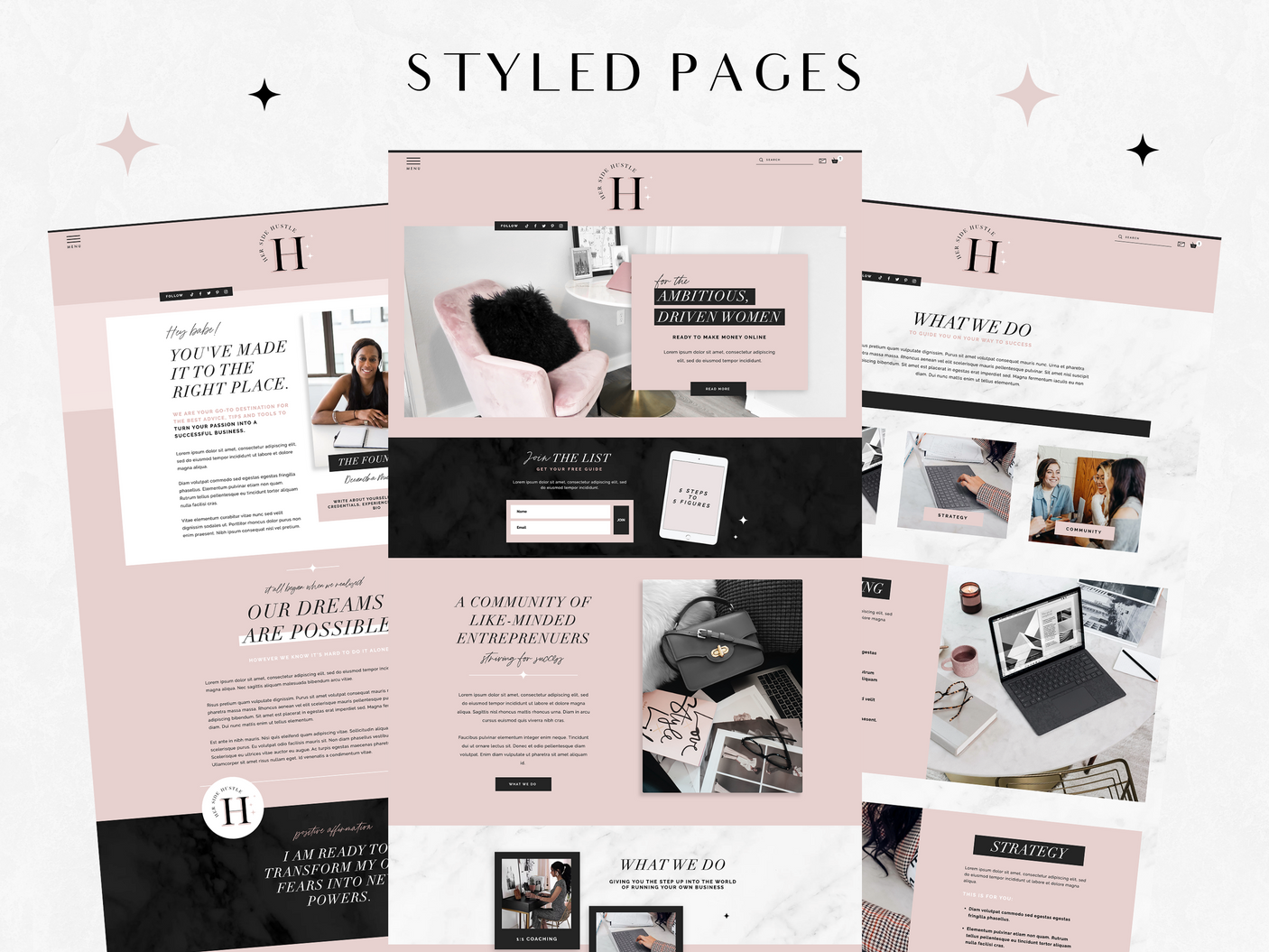 Her Side Hustle Wix Template - Design Pixie