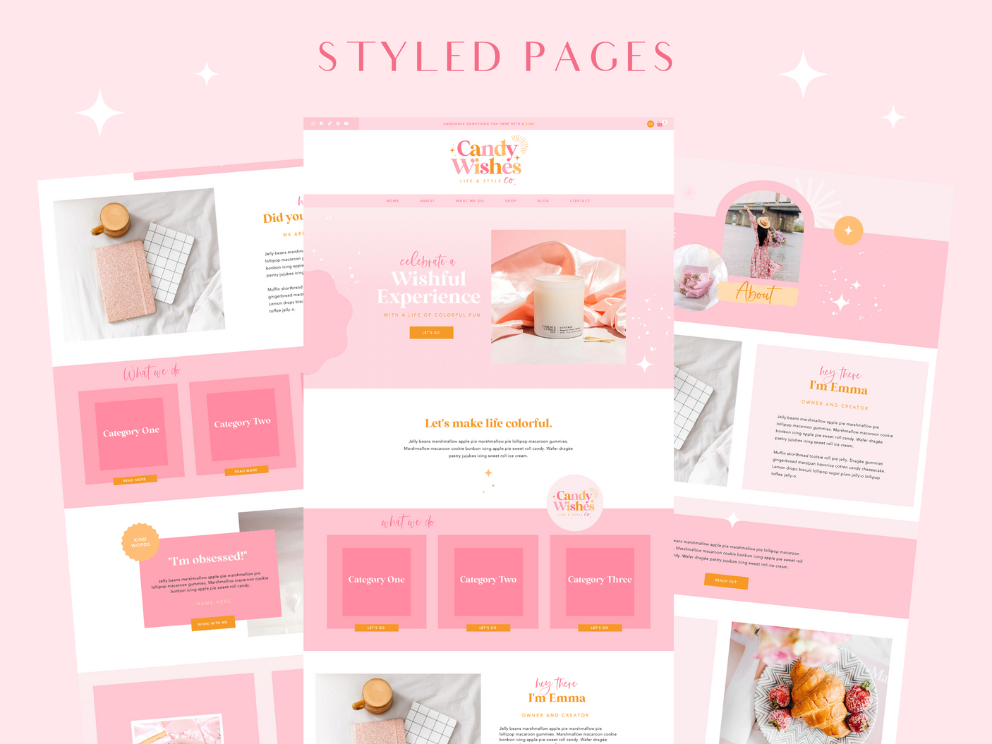 Candy Wishes Wix Template - Design Pixie