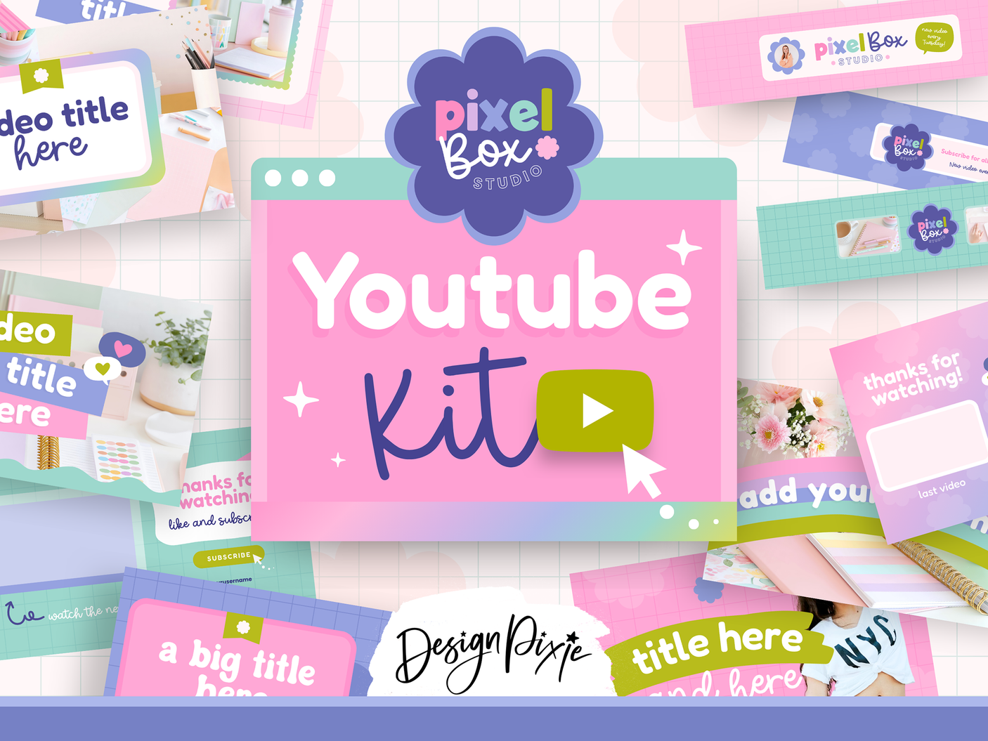Colorful Creative YouTube Branding Kit