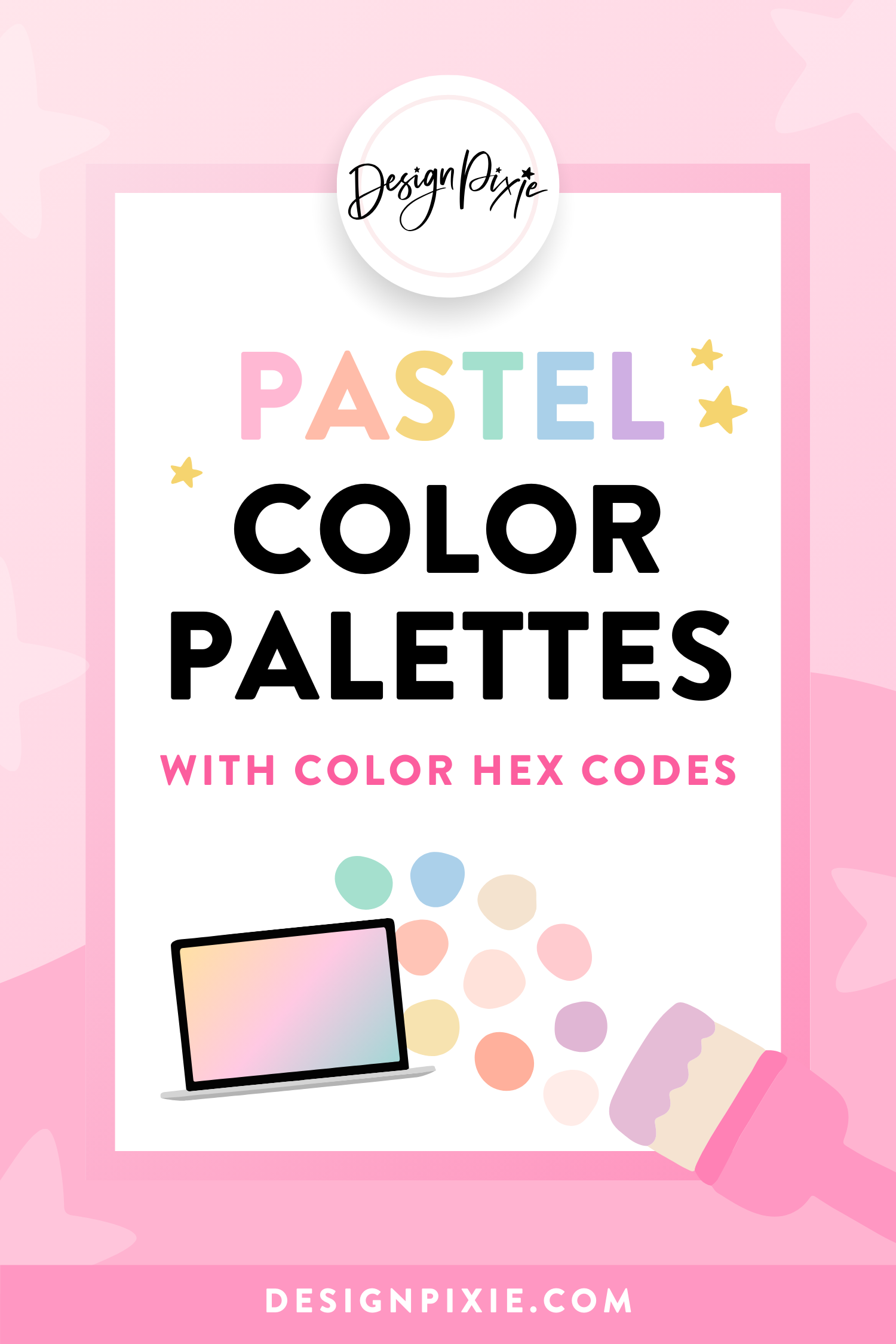 Pastel color palettes with hex color codes