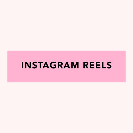 Pink banner with 'INSTAGRAM REELS' text on a white background