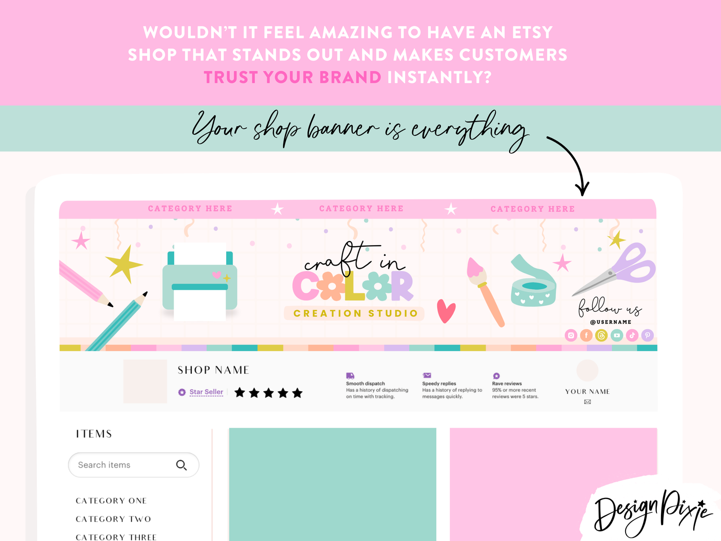 Craft Etsy Shop Banner Templates