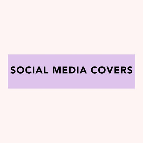 Text 'SOCIAL MEDIA COVERS' on a light purple background