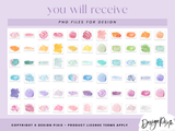 Watercolor Splashes PNG Clipart - Design Pixie