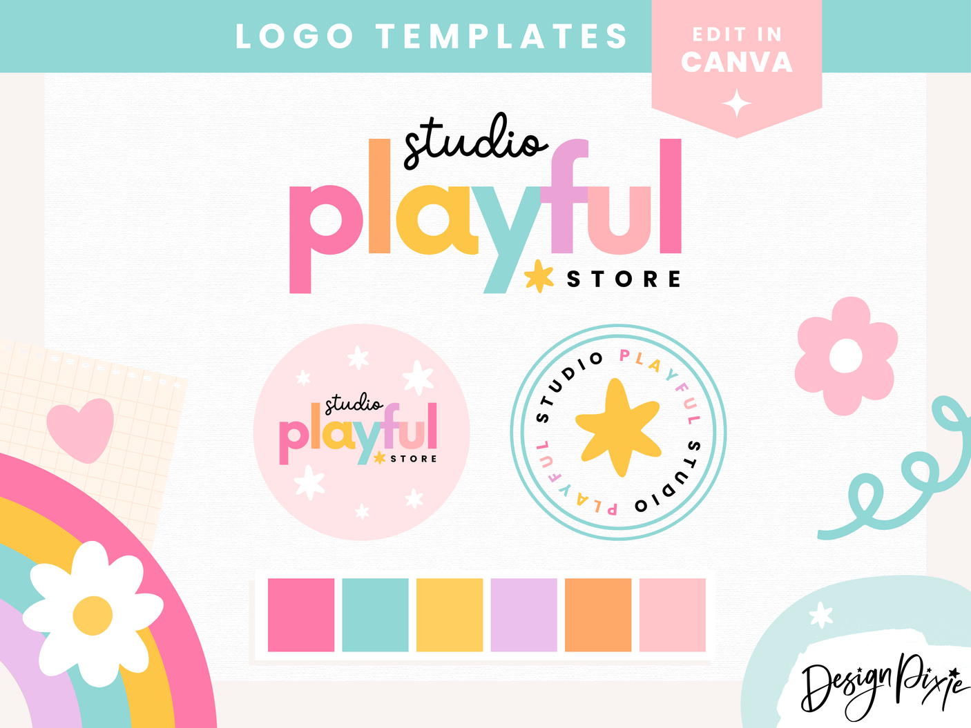 Rainbow Logo Design Template - Design Pixie