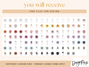 Pressed Flowers PNG Clipart - Design Pixie