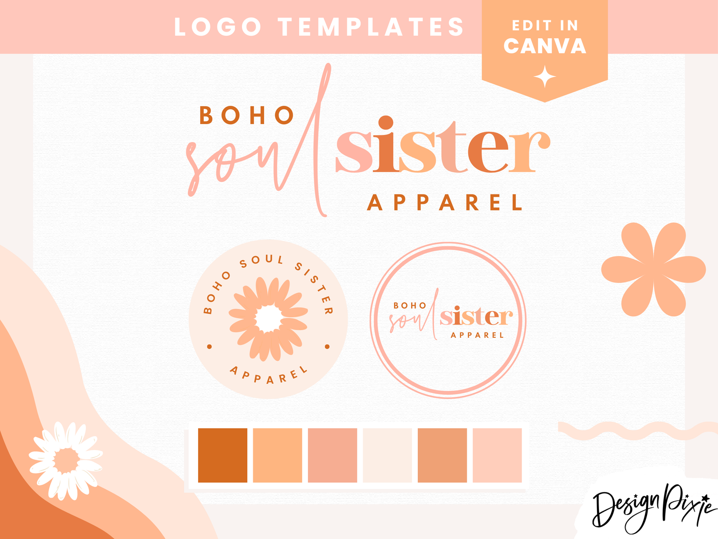 Boho Soul Sister Logo Template - Design Pixie