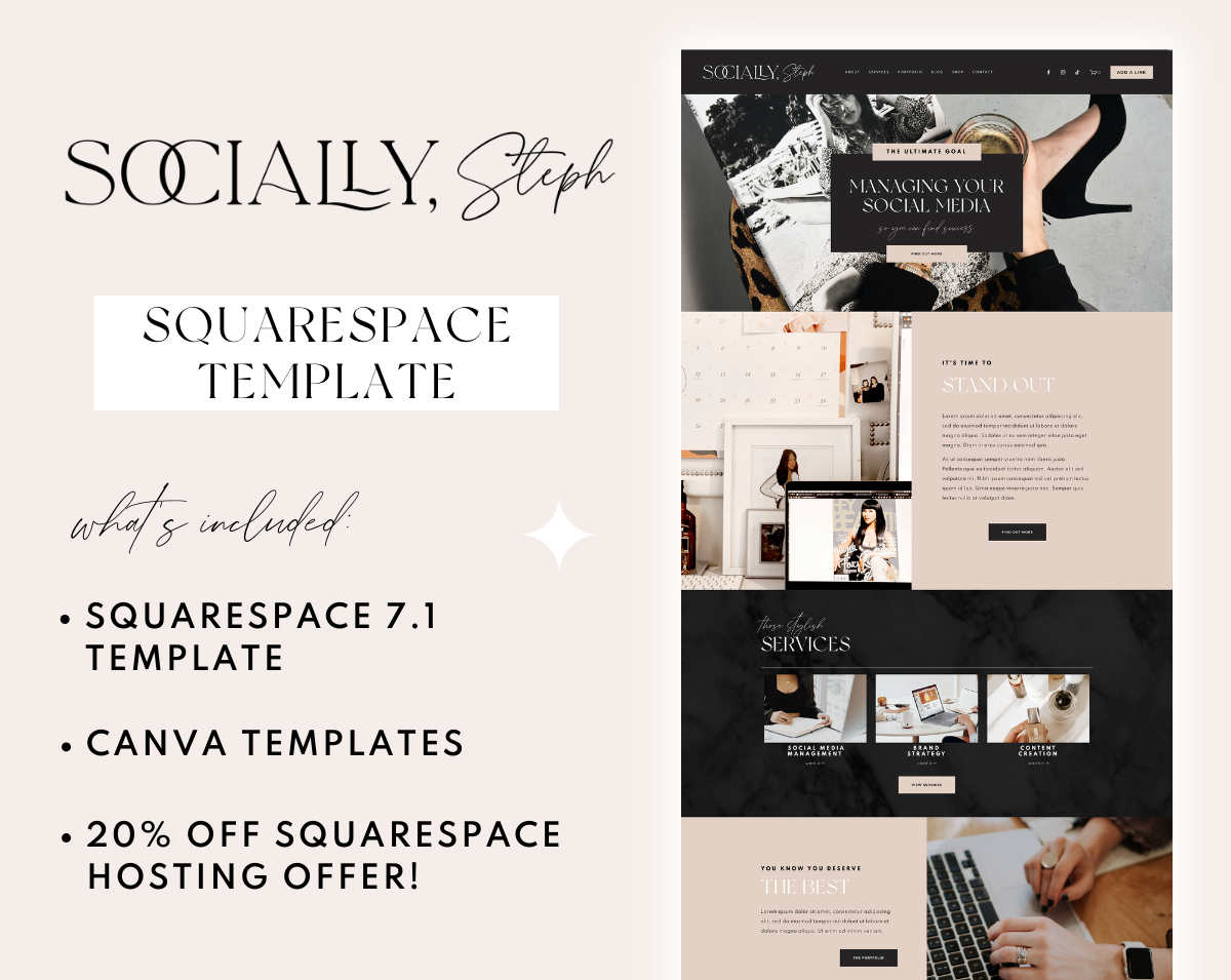 Socially Steph Squarespace Template