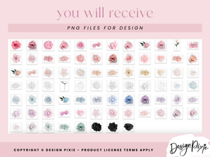 3D Flowers PNG Clipart - Design Pixie