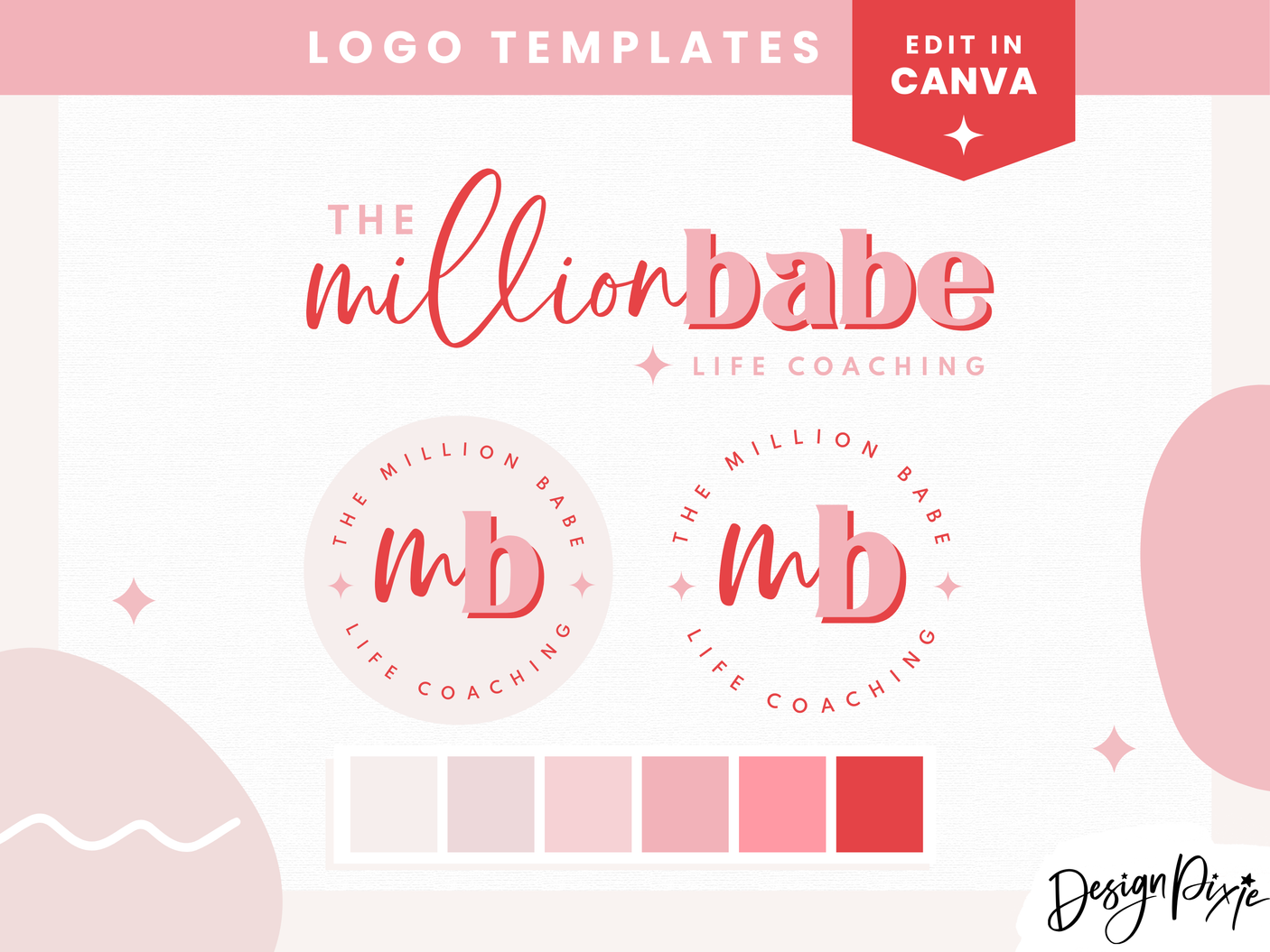 Red Pink Logo Template - Design Pixie