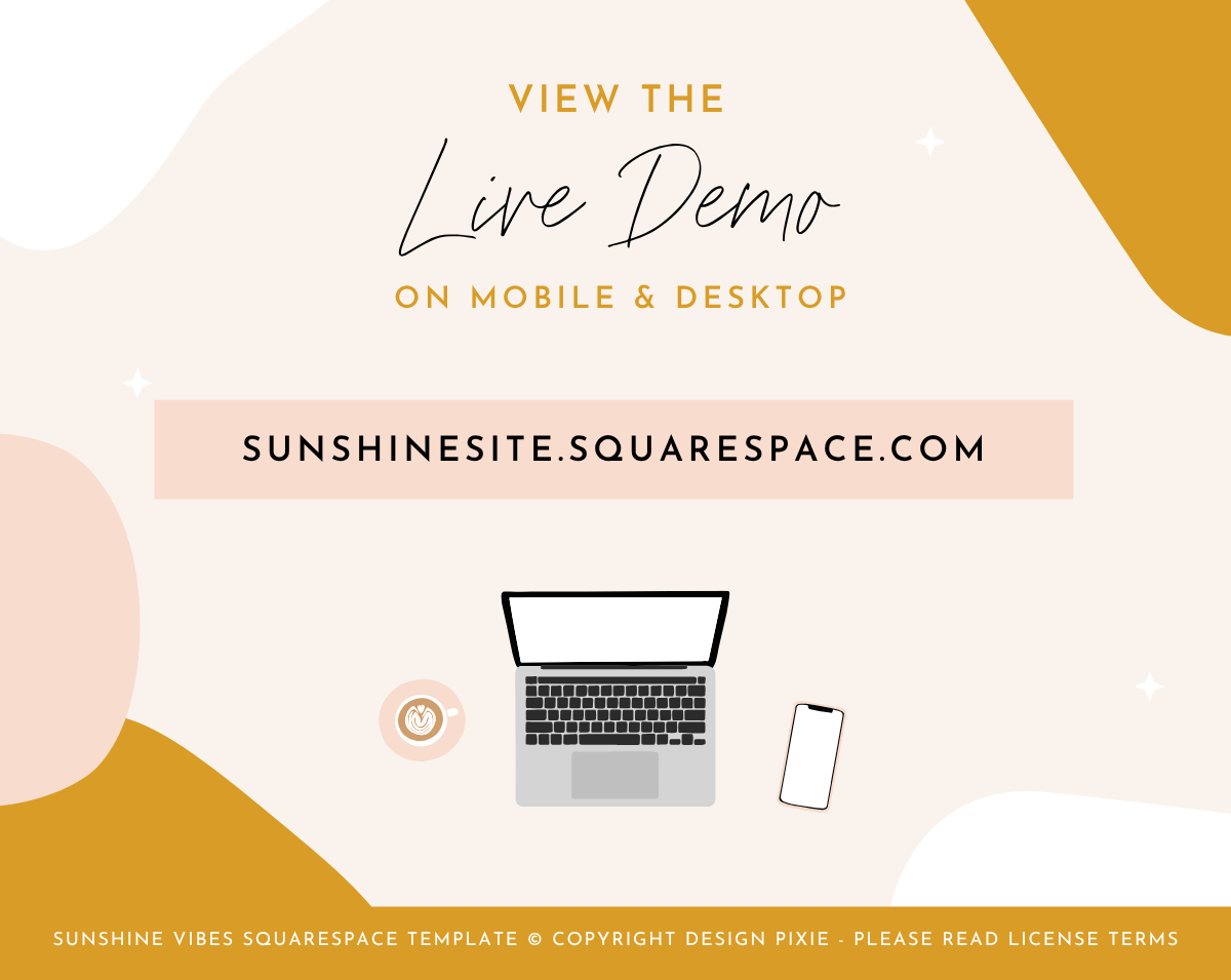 Sunshine Vibes Squarespace Template