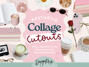 Aesthetic collage cutout PNG graphics